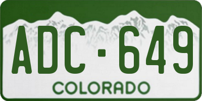 CO license plate ADC649
