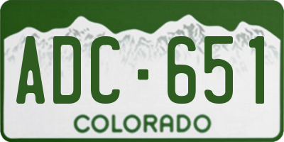 CO license plate ADC651