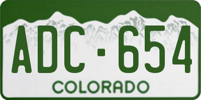 CO license plate ADC654