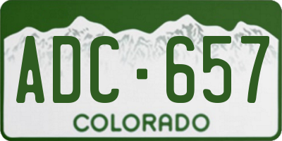 CO license plate ADC657