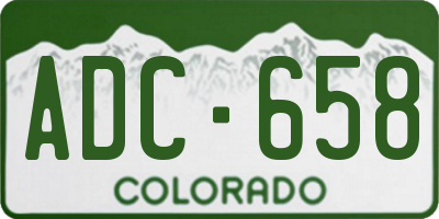CO license plate ADC658