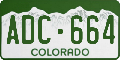 CO license plate ADC664
