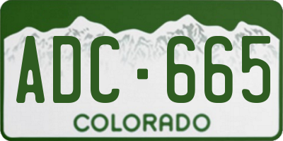 CO license plate ADC665