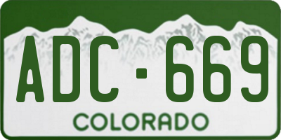 CO license plate ADC669