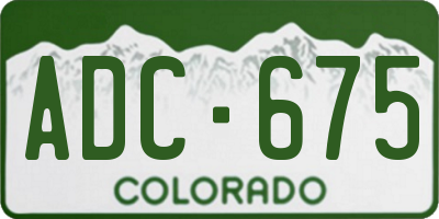 CO license plate ADC675