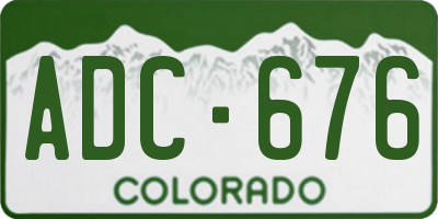 CO license plate ADC676