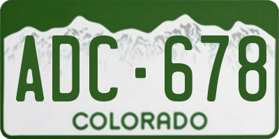 CO license plate ADC678