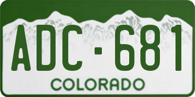 CO license plate ADC681