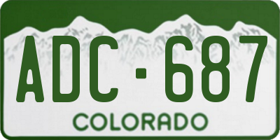 CO license plate ADC687