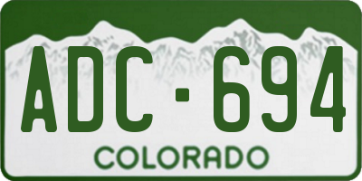 CO license plate ADC694