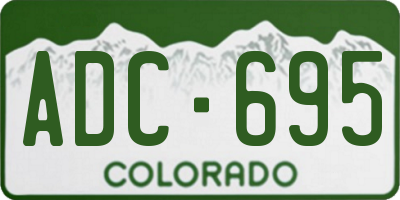 CO license plate ADC695