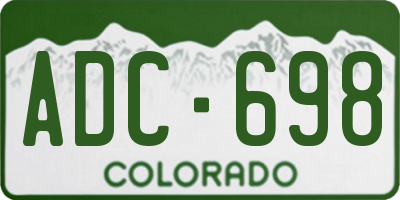 CO license plate ADC698