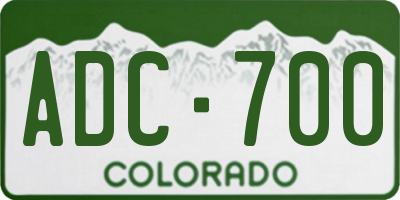CO license plate ADC700