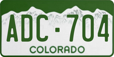 CO license plate ADC704