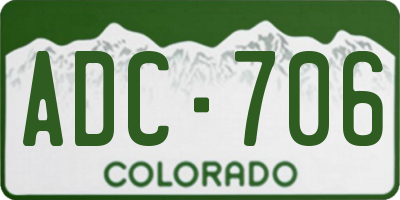 CO license plate ADC706