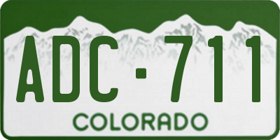 CO license plate ADC711