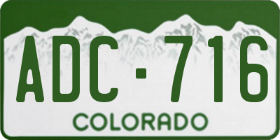 CO license plate ADC716