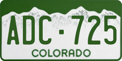 CO license plate ADC725