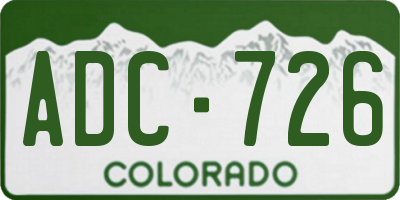 CO license plate ADC726