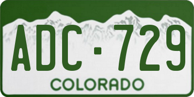 CO license plate ADC729