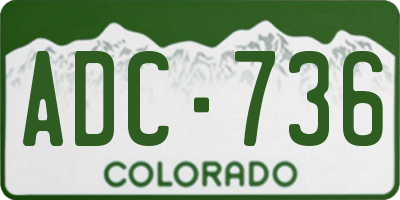 CO license plate ADC736