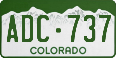 CO license plate ADC737