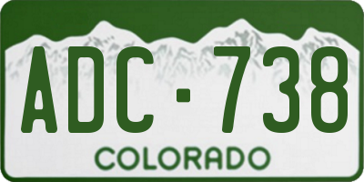 CO license plate ADC738