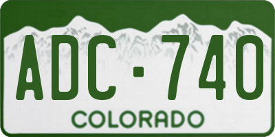 CO license plate ADC740