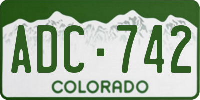 CO license plate ADC742