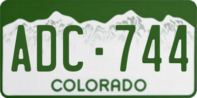 CO license plate ADC744