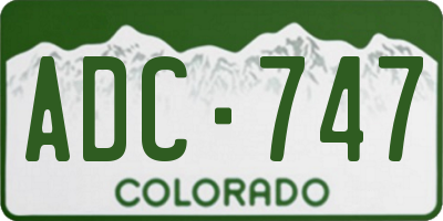 CO license plate ADC747