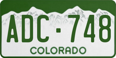 CO license plate ADC748