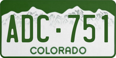 CO license plate ADC751