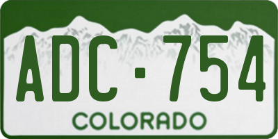 CO license plate ADC754