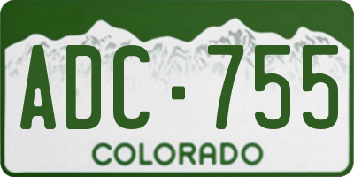 CO license plate ADC755