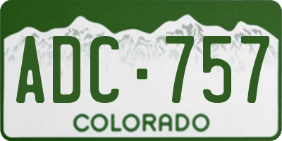 CO license plate ADC757