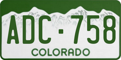 CO license plate ADC758