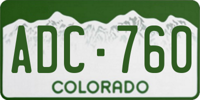 CO license plate ADC760
