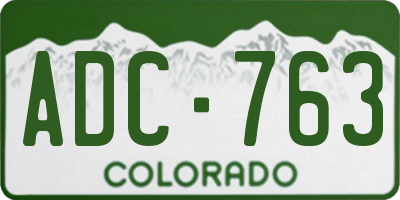 CO license plate ADC763