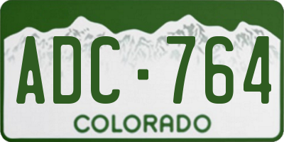 CO license plate ADC764