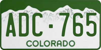 CO license plate ADC765
