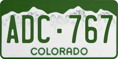 CO license plate ADC767