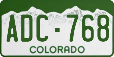 CO license plate ADC768