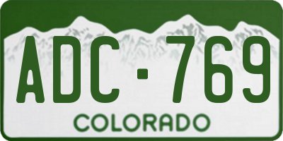 CO license plate ADC769