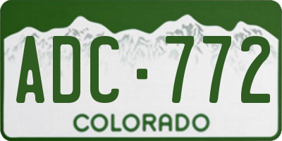 CO license plate ADC772
