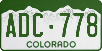 CO license plate ADC778