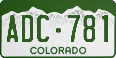 CO license plate ADC781