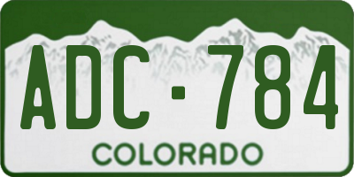 CO license plate ADC784