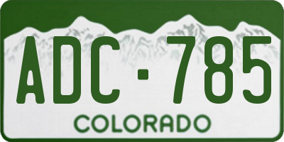 CO license plate ADC785