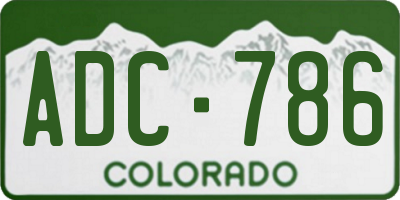 CO license plate ADC786